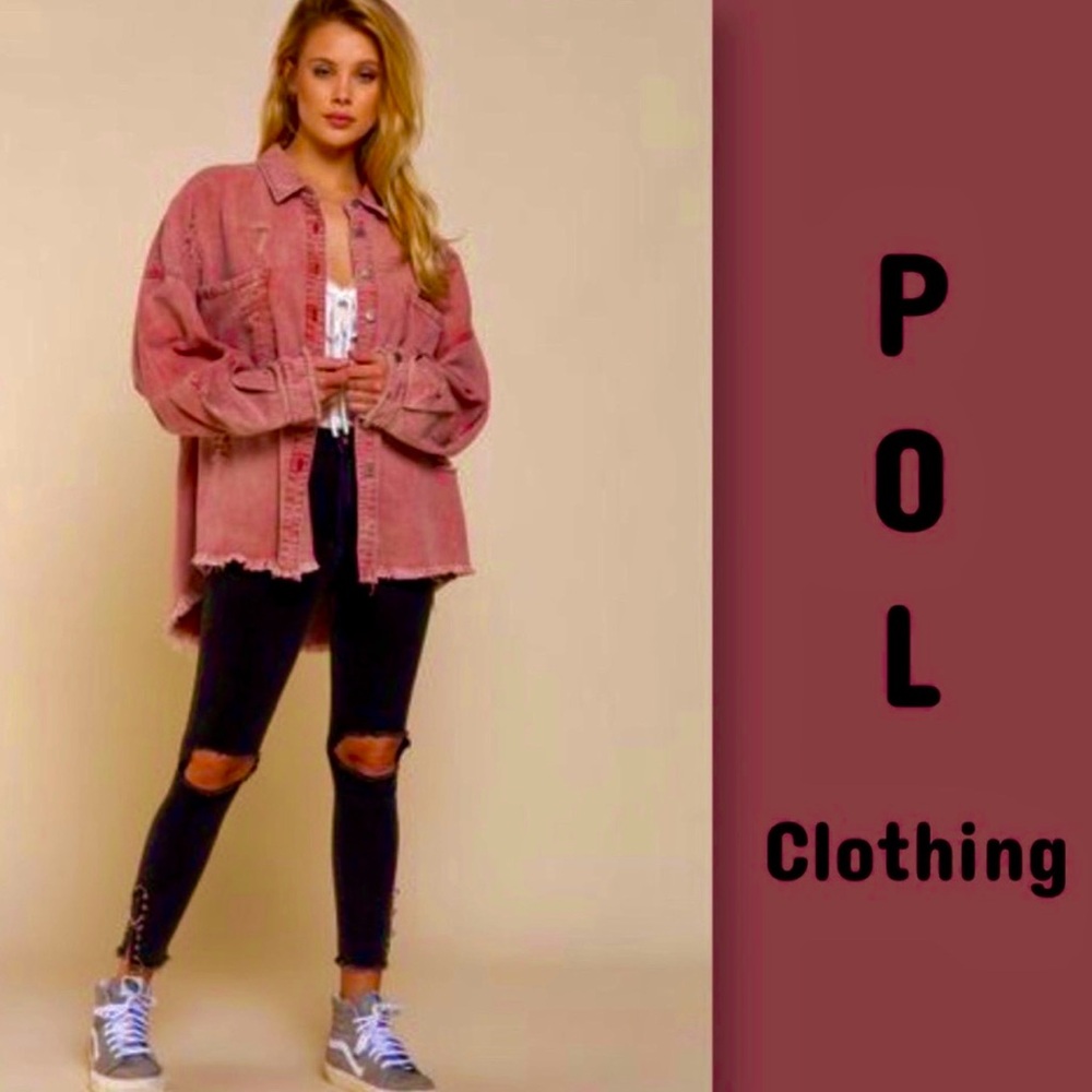 POL Vintage Rose Denim Jacket Large